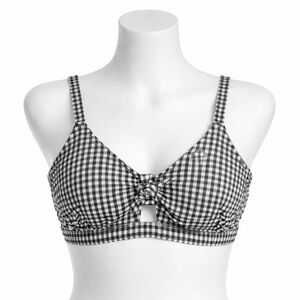 Size 18W Xhilaration Women’s Plus Black White Gingham Bikini Top